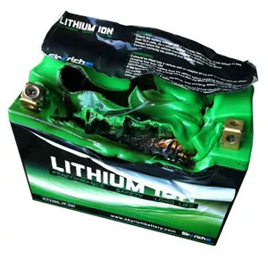 Melted battery